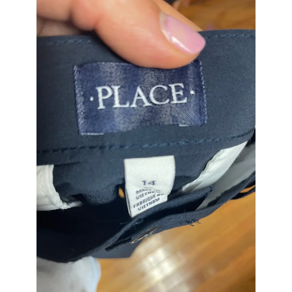 The Children's Place Boys Performance Chino Shorts Navy Blue Size 14 New